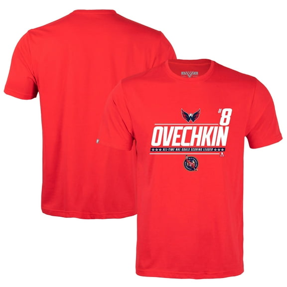 Men's Levelwear Alexander Ovechkin Red Washington Capitals NHL All-Time Leading Goal Scorer Milestone Name & Number