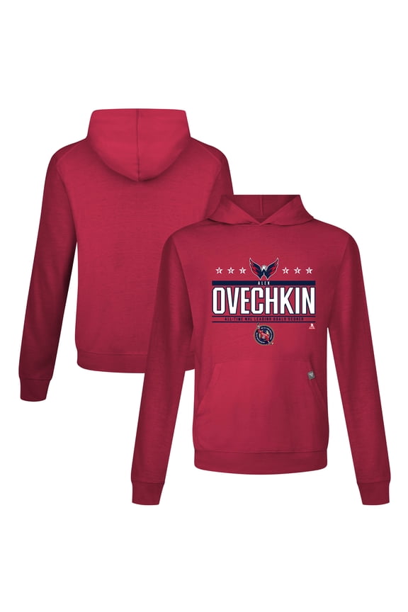 Men's Levelwear Alexander Ovechkin Red Washington Capitals NHL All-Time Leading Goal Scorer Milestone Stars Name &