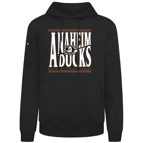 Men's Levelwear  Black Anaheim Ducks Podium Powerhouse Pullover Hoodie