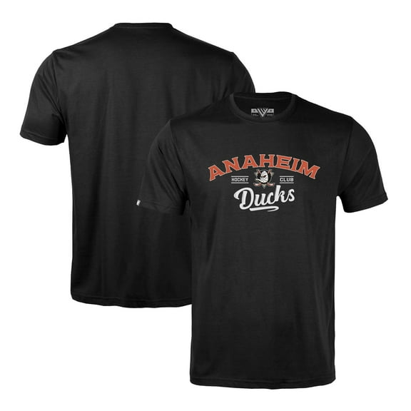 Men's Levelwear Black Anaheim Ducks Richmond Ice Wall T-Shirt