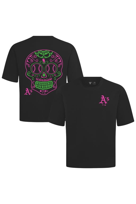 Men's Levelwear Black Athletics  Luxe Signature Knit Sugar Skull T-Shirt