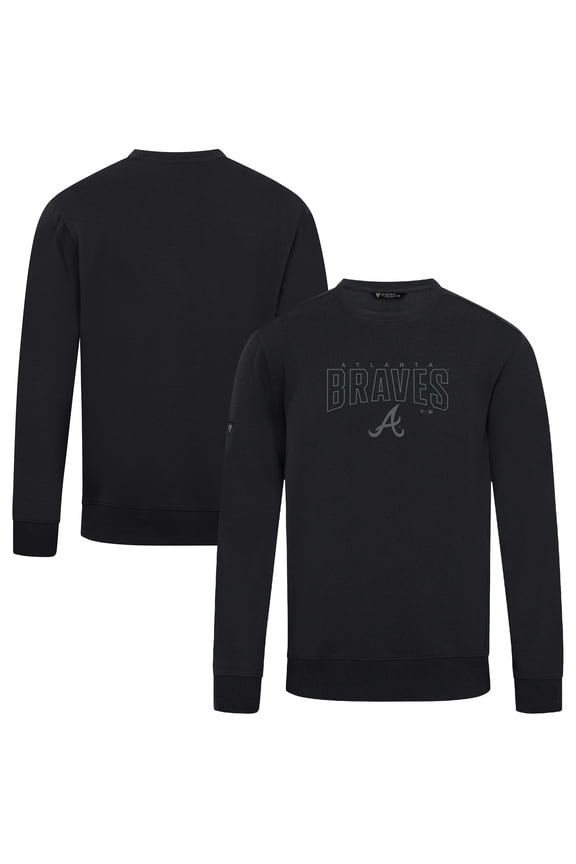 Men's Levelwear Black Atlanta Braves Zane Darkmoon Pullover Sweatshirt