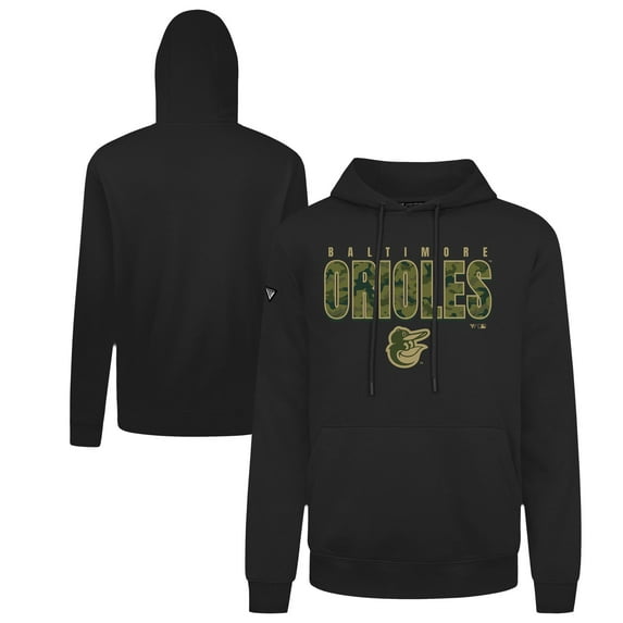 Men's Levelwear Black Baltimore Orioles Podium Protect Pullover Hoodie