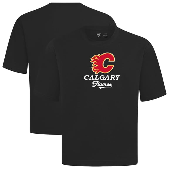 Men's Levelwear Black Calgary Flames Team Surge Luxe Signature Knit T-Shirt