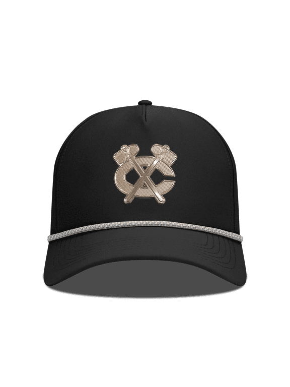 Men's Levelwear Black Chicago Blackhawks Gordon Copper Insignia Vented Adjustable Hat