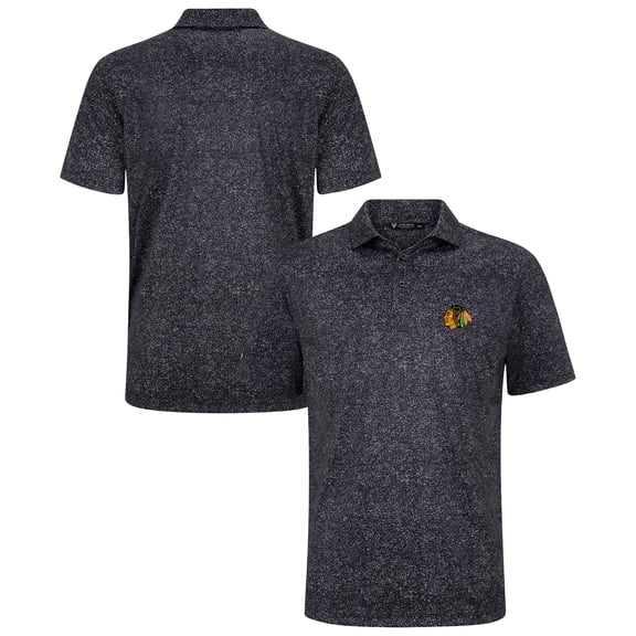 Men's Levelwear Black Chicago Blackhawks Speckle Polo