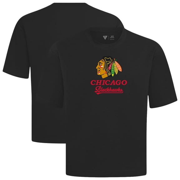 Men's Levelwear Black Chicago Blackhawks Team Surge Luxe Signature Knit T-Shirt