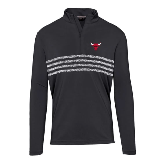 Men's Levelwear Black Chicago Bulls Asher Insignia Core Quarter-Zip Pullover Top