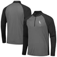 thumbnail image 1 of Men's Levelwear Black Chicago White Sox Charter Striped Raglan Quarter-Zip Top, 1 of 3