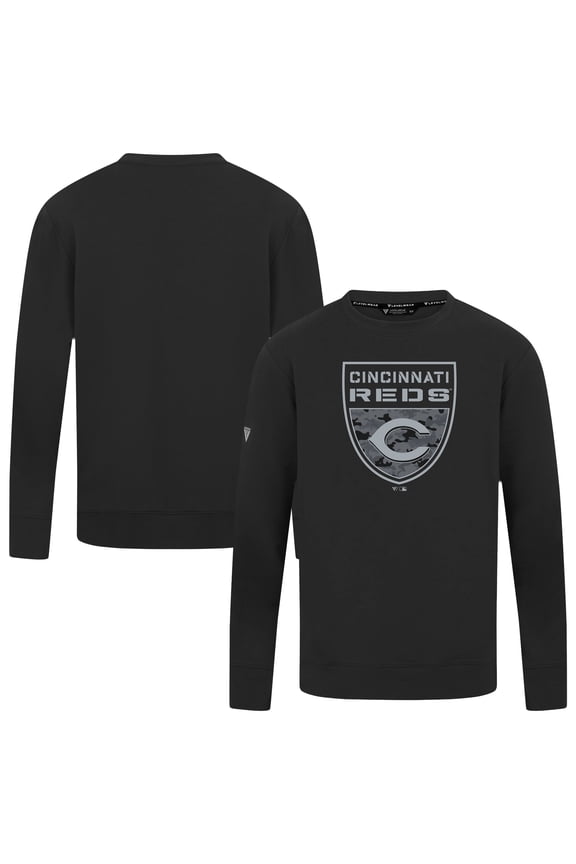 Men's Levelwear  Black Cincinnati Reds Mandate Buckler Pullover