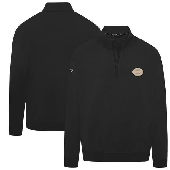 Men's Levelwear Black Cincinnati Reds Murray Quarter-Zip Sweatshirt