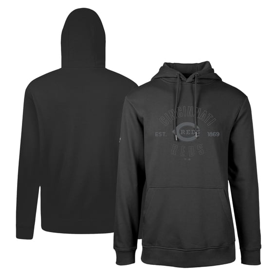 Men's Levelwear Black Cincinnati Reds Podium Abyssal Pullover Hoodie