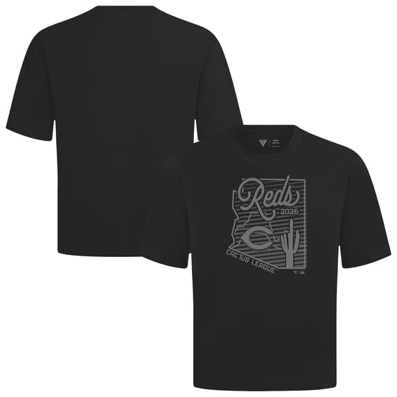 Men's Levelwear Black Cincinnati Reds Sunrise Luxe Signature Knit T-Shirt