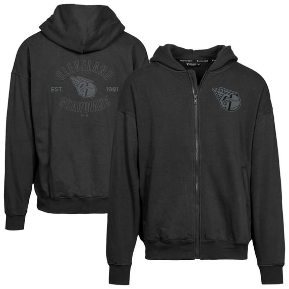 Men's Levelwear Black Cleveland Guardians Uphill Abyssal Full-Zip Hoodie