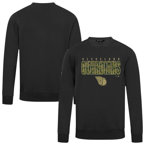 Men's Levelwear Black Cleveland Guardians Zane Protect Pullover Sweatshirt