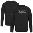 thumbnail image 1 of Men's Levelwear  Black Colorado Rockies Mandate Carve Tri-Blend Sweatshirt, 1 of 3