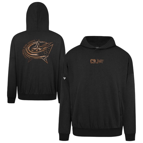 Men's-Levelwear Black Columbus Blue Jackets Pullover Hoodie