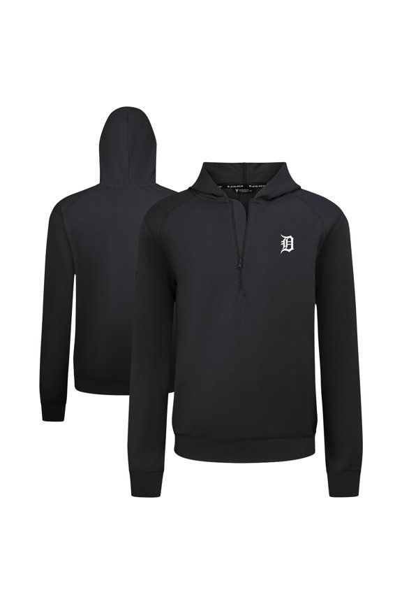 Men's Levelwear Black Detroit Tigers Technic Insignia Quarter-Zip Hoodie