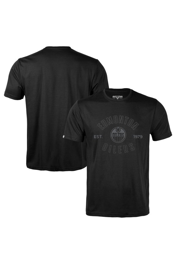 Men's Levelwear Black Edmonton Oilers Richmond Abyssal-T-Shirt
