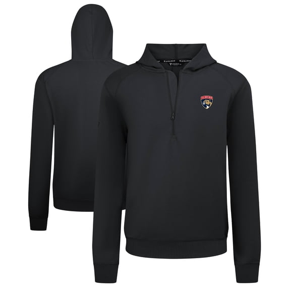 Men's Levelwear Black Florida Panthers Technic Quarter-Zip Pullover Hoodie
