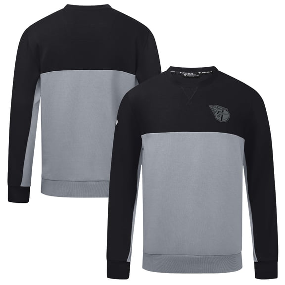 Men's Levelwear Black/Gray Cleveland Guardians Legacy Nightfall Pullover Sweatshirt