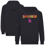 Mens Levelwear Black Los Angeles Dodgers Fiesta Text Connect Raglan Hoodie