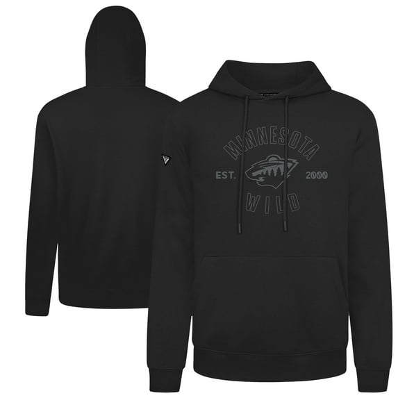 Men's Levelwear Black Minnesota Wild Podium Abyssal Pullover Hoodie