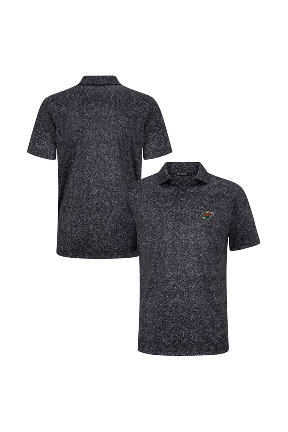 Men's Levelwear Black Minnesota Wild Speckle Polo