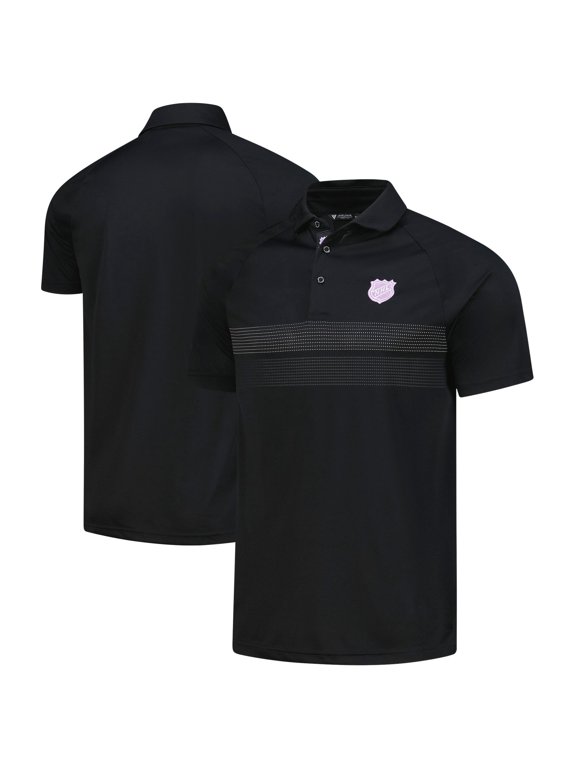 Men's Levelwear Black NHL Hockey Fights Cancer Draft Day Mason Polo