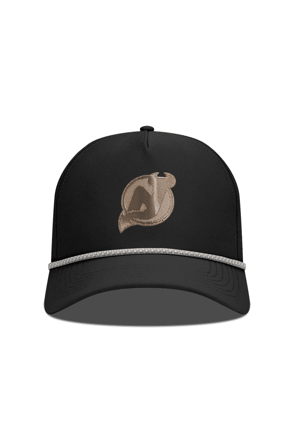 Men's Levelwear Black New Jersey Devils Gordon Copper Insignia Vented Adjustable Hat