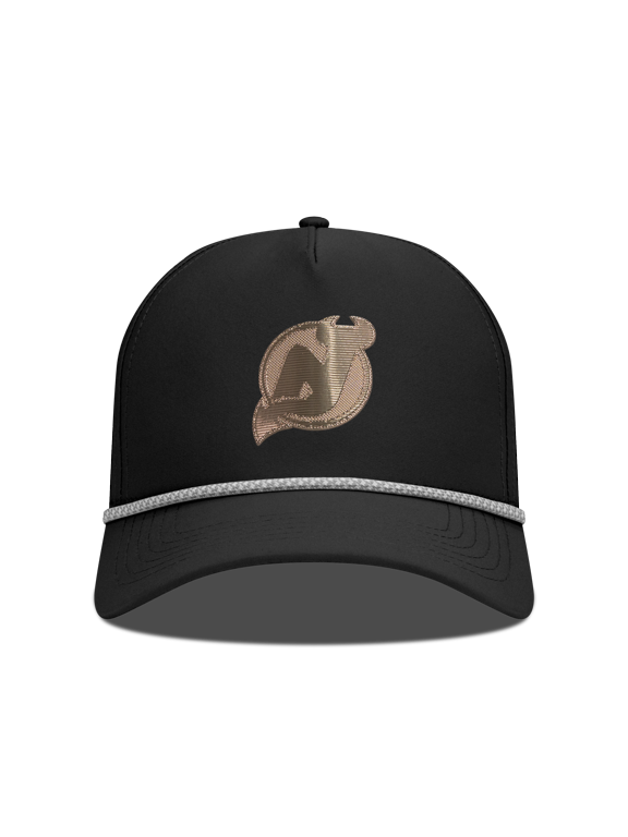 Men's Levelwear Black New Jersey Devils Gordon Copper Insignia Vented Adjustable Hat