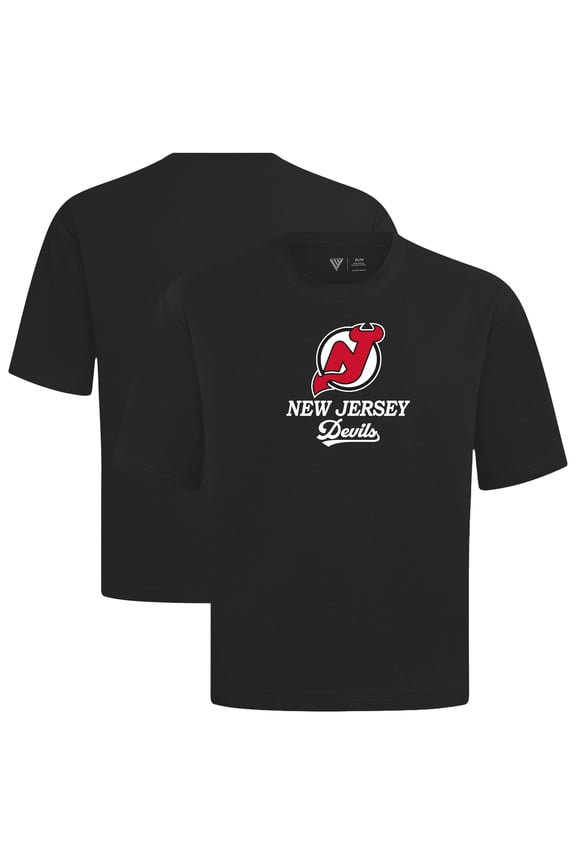 Men's Levelwear Black New Jersey Devils Team Surge Luxe Signature Knit T-Shirt