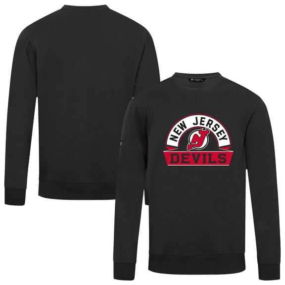 Men's Levelwear Black New Jersey Devils Zane Banner Arch Pullover Sweatshirt