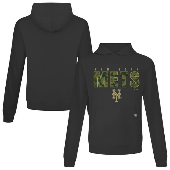 Men's Levelwear Black New York Mets Relay Protect Pullover Hoodie