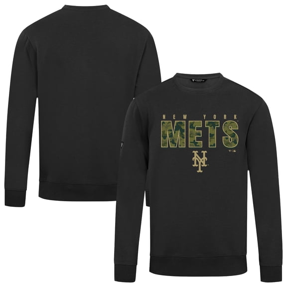 Men's Levelwear Black New York Mets Zane Protect Pullover Sweatshirt