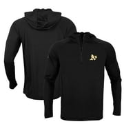 Men's Levelwear Black Oakland Athletics Zander Insignia Core Quarter-Zip Pullover Hoodie