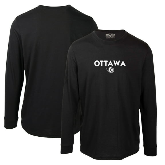 Men's Levelwear Black Ottawa Senators Oscar City Capsule Long Sleeve T-Shirt