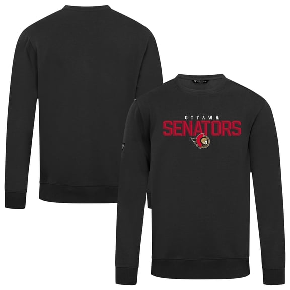 Men's Levelwear Black Ottawa Senators Zane Carve Pullover Sweatshirt