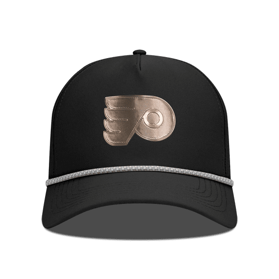 Men's Levelwear Black Philadelphia Flyers Gordon Copper Insignia Vented Adjustable Hat