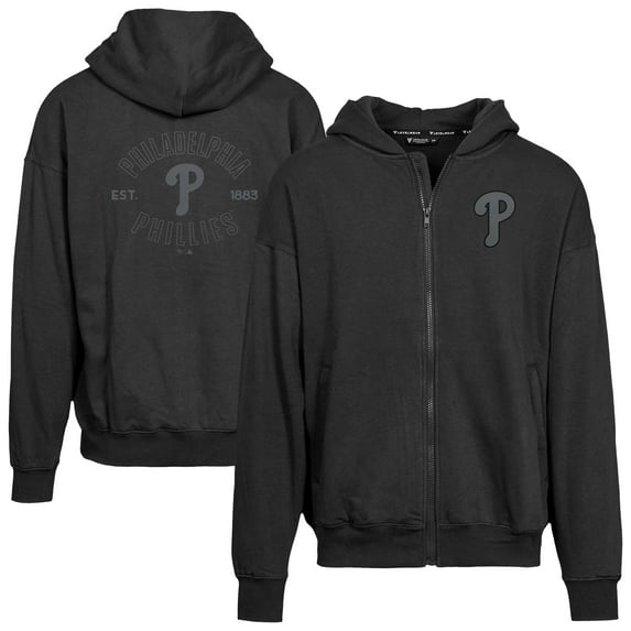 Men's Levelwear Black Philadelphia Phillies Uphill Abyssal Full-Zip Hoodie