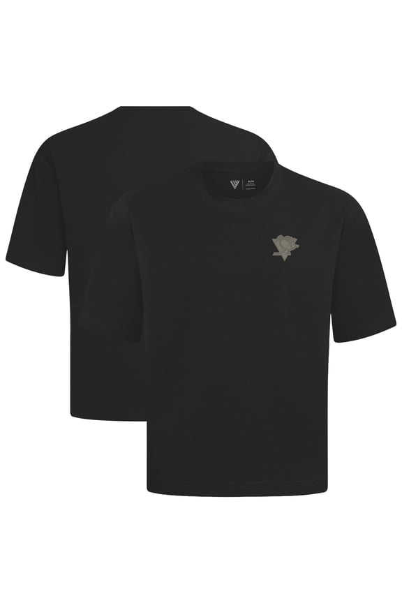 Men's Levelwear Black Pittsburgh Penguins Copper Oversized Luxe Signature Knit T-Shirt