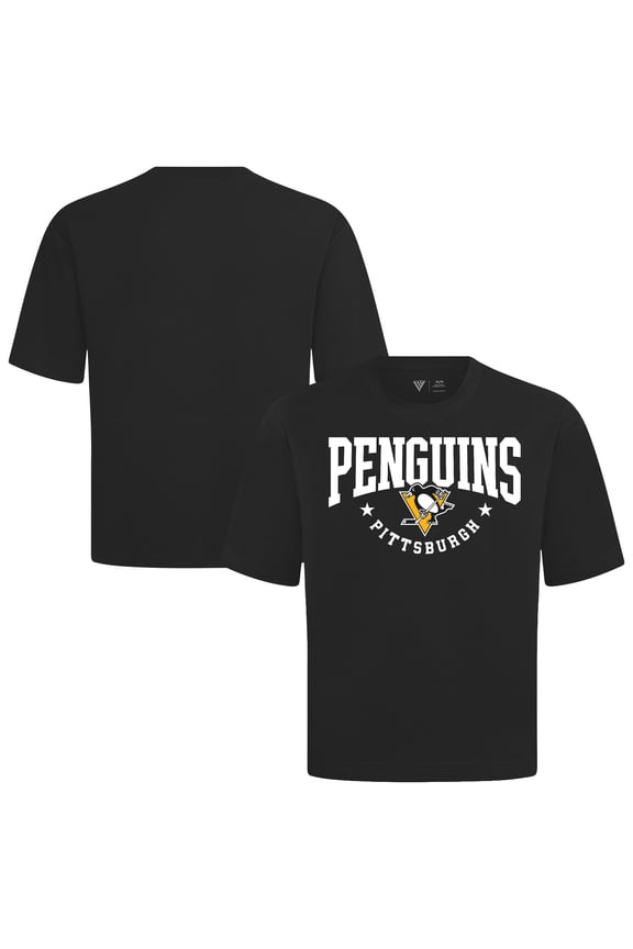 Men's Levelwear Black Pittsburgh Penguins Luxe Signature Knit T-Shirt