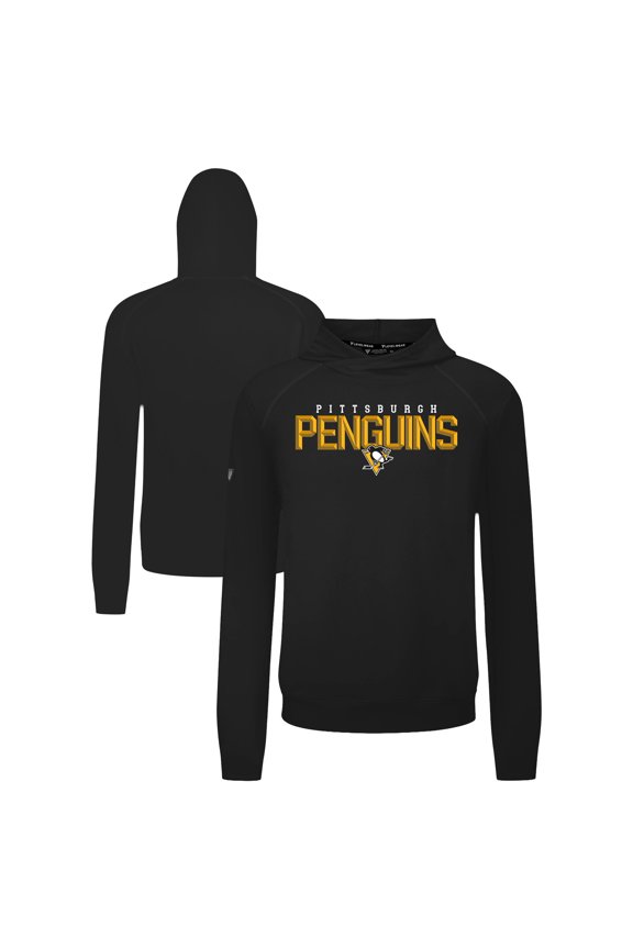 Men's Levelwear Black Pittsburgh Penguins Mandate Carve Tri-Blend Pullover Hoodie