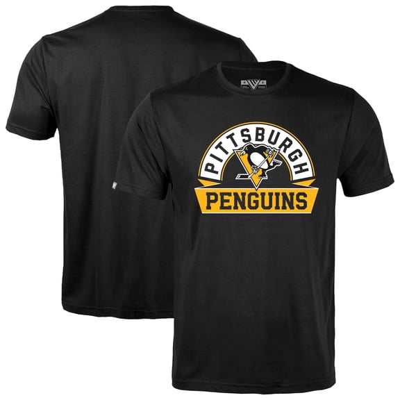 Men's Levelwear Black Pittsburgh Penguins Richmond Banner Arch T-Shirt