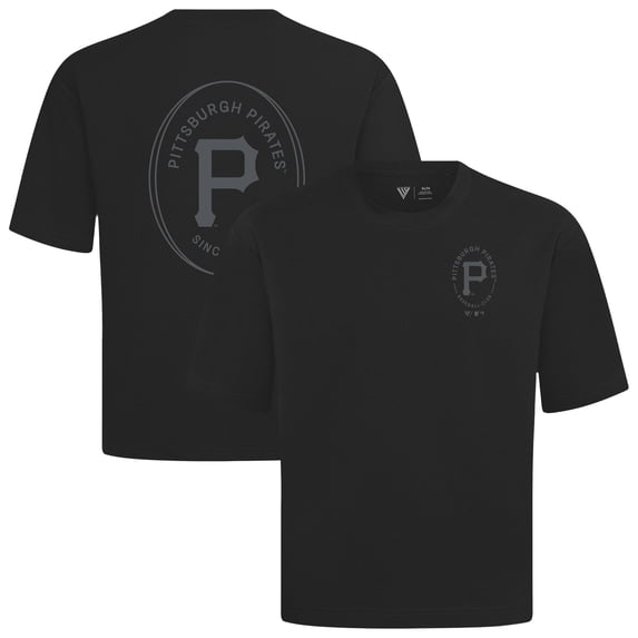 Men's Levelwear Black Pittsburgh Pirates Register Oversized Luxe Signature Knit T-Shirt