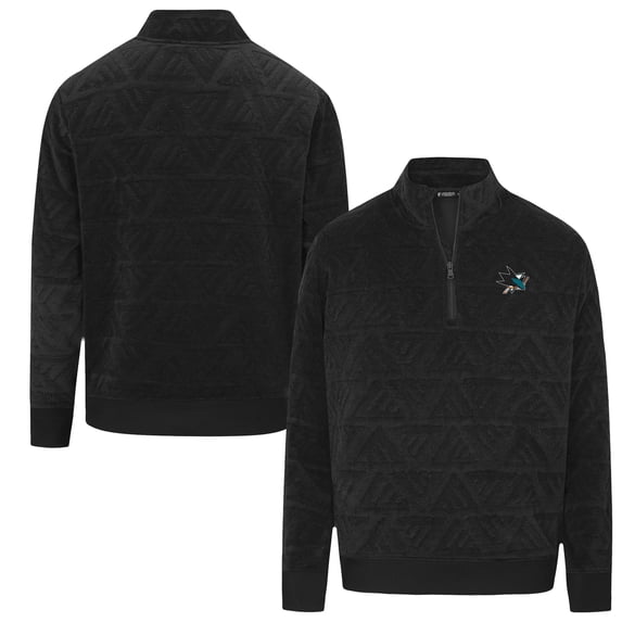 Men's Levelwear Black San Jose Sharks Camden Quarter-Zip Pullover