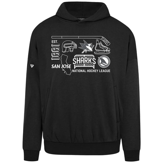Men's Levelwear Black San Jose Sharks Contact Campaign Pullover Hoodie
