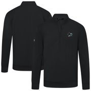 Mens Levelwear Black San Jose Sharks Upright Tri-Blend Quarter-Zip Pullover