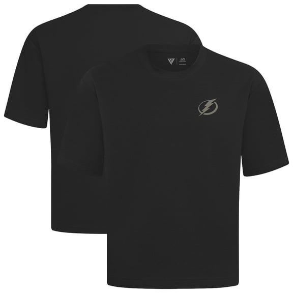 Men's Levelwear  Black Tampa Bay Lightning Copper Oversized Luxe Signature Knit T-Shirt
