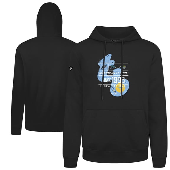 Men's-Levelwear  Black Tampa Bay Rays Distressed Podium Acumen Pullover Hoodie
